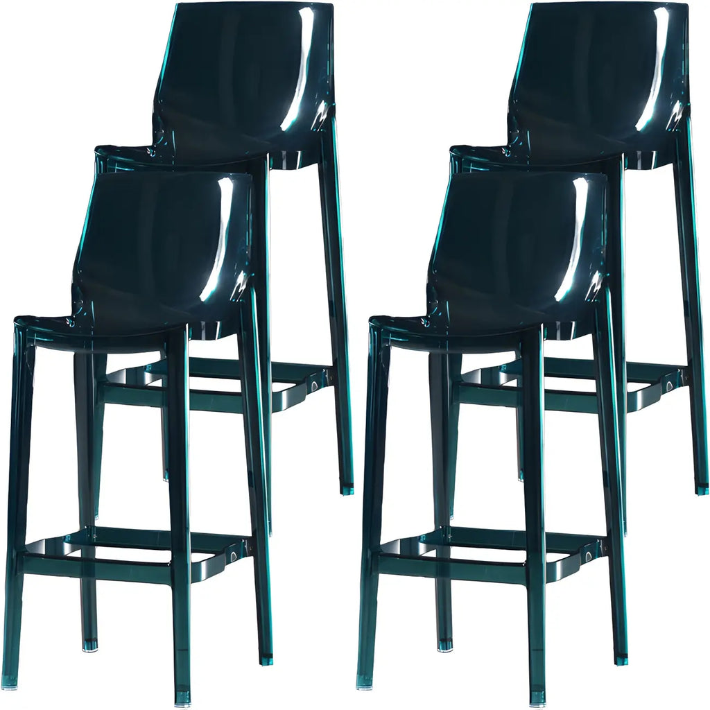 Tabouret de bar rectangulaire chic et résistant, en acrylique transparent moderne