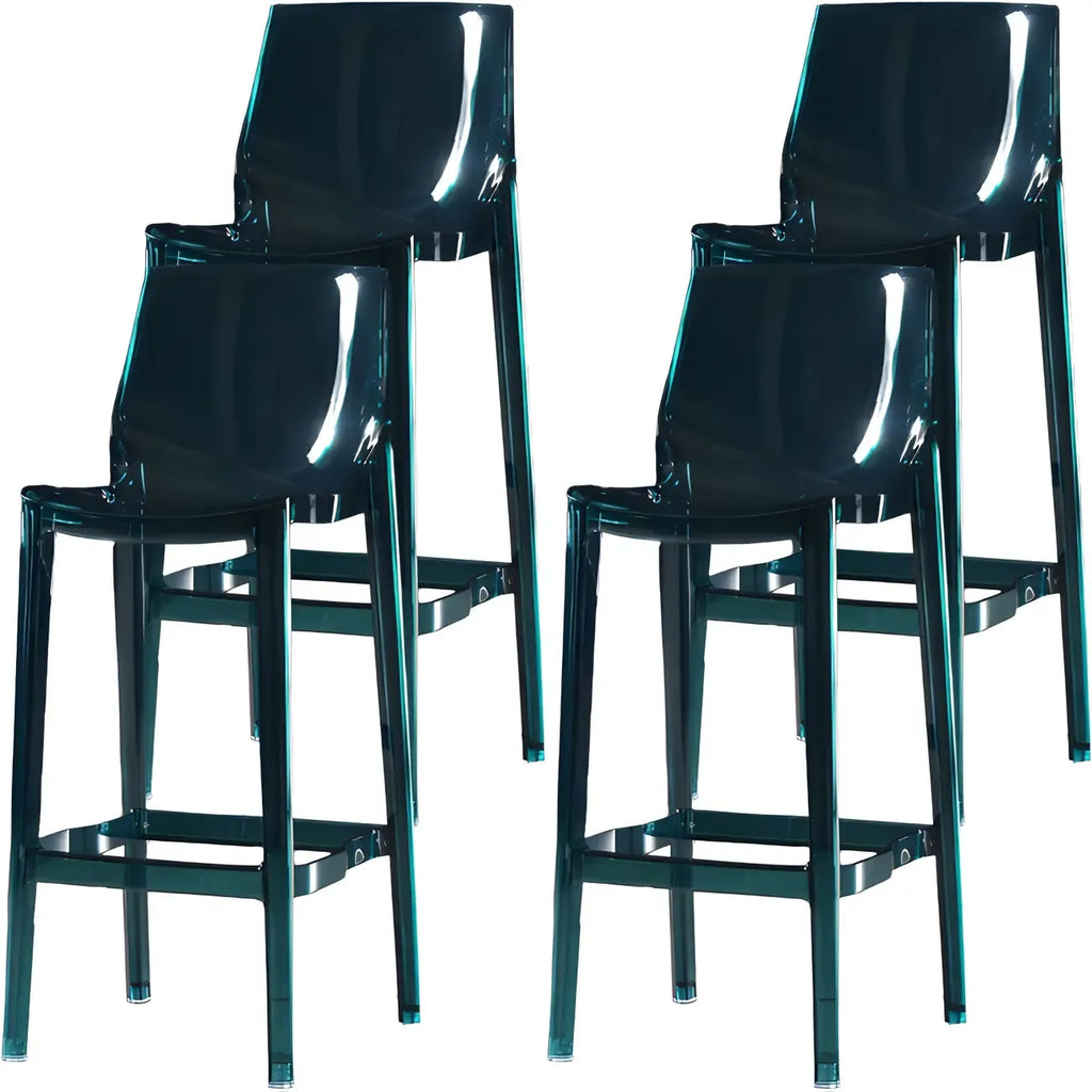 Tabouret de bar rectangulaire chic et résistant, en acrylique transparent moderne