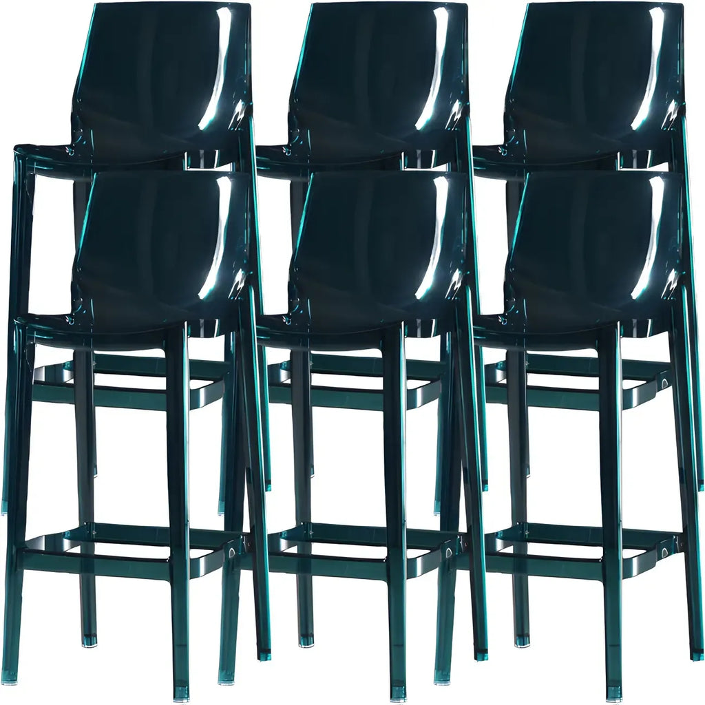 Tabouret de bar rectangulaire chic et résistant, en acrylique transparent moderne