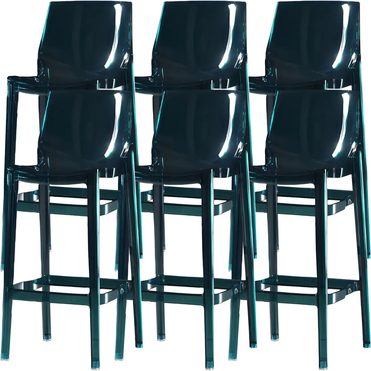 Tabouret de bar rectangulaire chic et résistant, en acrylique transparent moderne