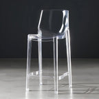 Tabouret de bar rectangulaire chic et résistant, en acrylique transparent moderne
