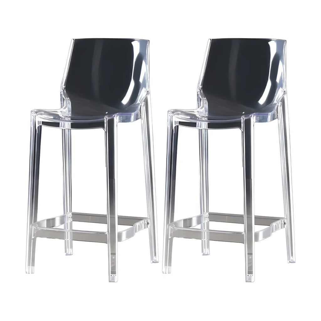 Tabouret de bar rectangulaire chic et résistant, en acrylique transparent moderne