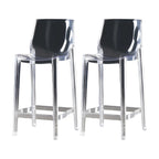 Tabouret de bar rectangulaire chic et résistant, en acrylique transparent moderne