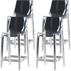 Tabouret de bar rectangulaire chic et résistant, en acrylique transparent moderne