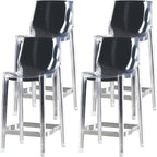 Tabouret de bar rectangulaire chic et résistant, en acrylique transparent moderne