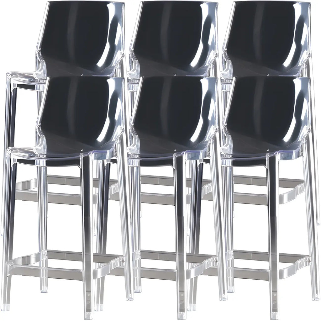 Tabouret de bar rectangulaire chic et résistant, en acrylique transparent moderne