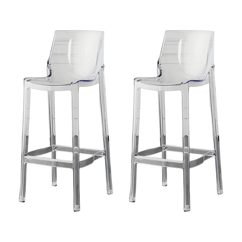 Tabouret de bar rectangulaire chic et résistant, en acrylique transparent moderne