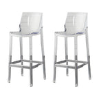 Tabouret de bar rectangulaire chic et résistant, en acrylique transparent moderne