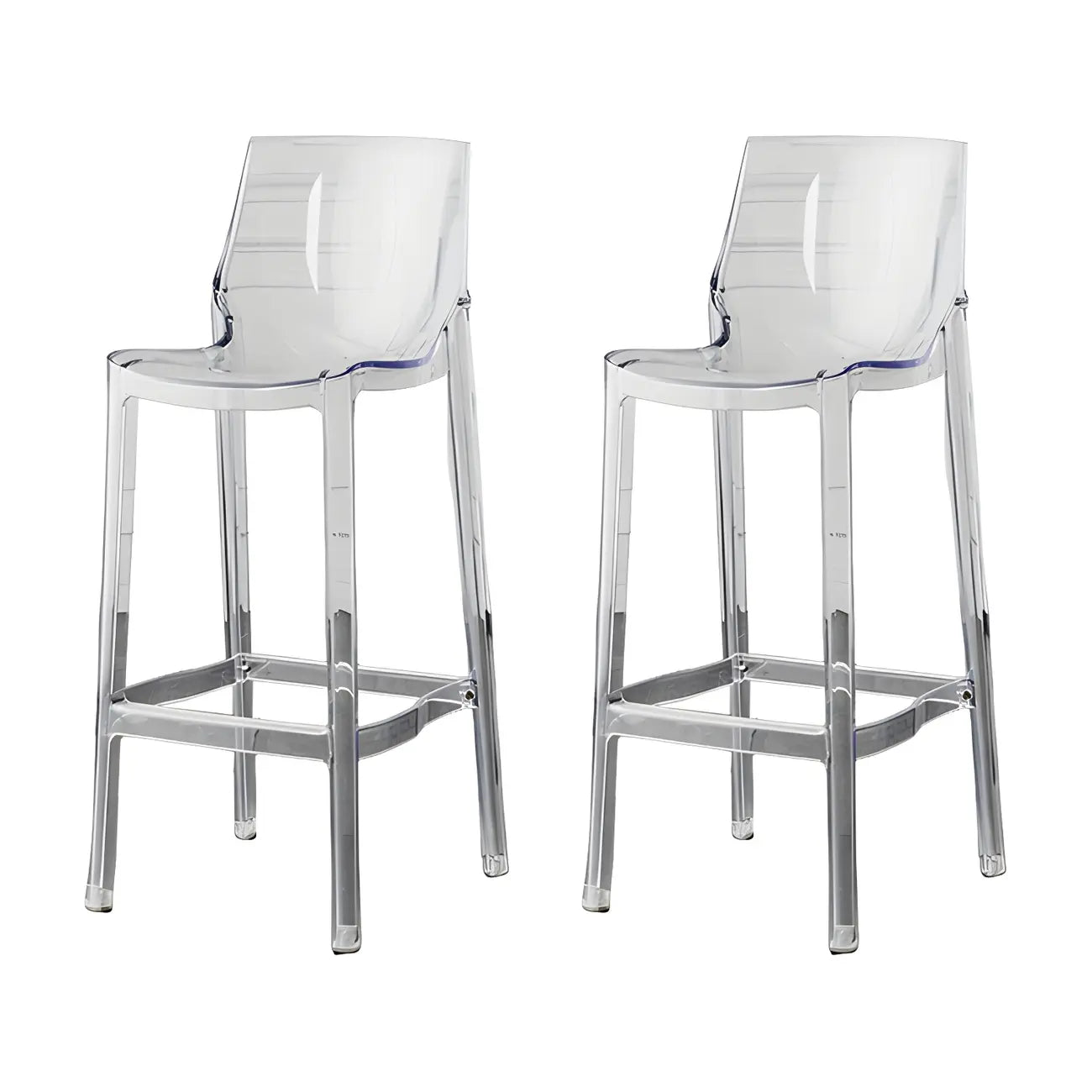 Tabouret de bar rectangulaire chic et résistant, en acrylique transparent moderne