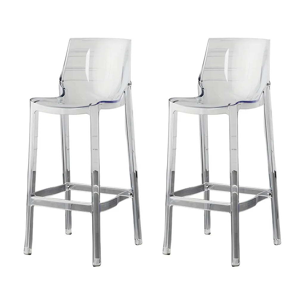 Tabouret de bar rectangulaire chic et résistant, en acrylique transparent moderne