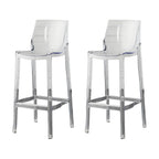 Tabouret de bar rectangulaire chic et résistant, en acrylique transparent moderne