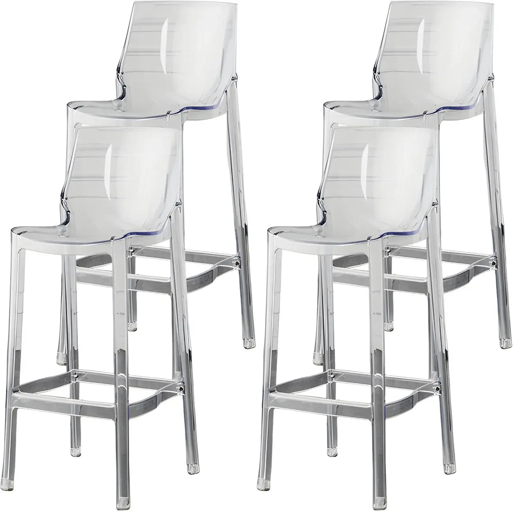 Tabouret de bar rectangulaire chic et résistant, en acrylique transparent moderne