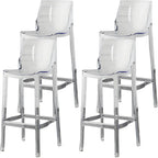 Tabouret de bar rectangulaire chic et résistant, en acrylique transparent moderne