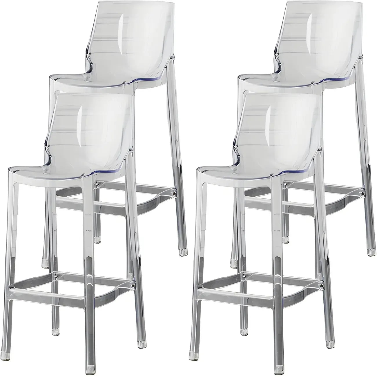 Tabouret de bar rectangulaire chic et résistant, en acrylique transparent moderne