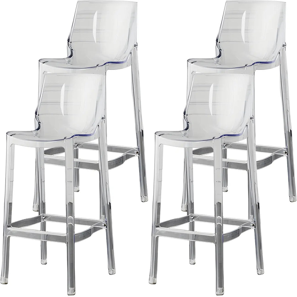Tabouret de bar rectangulaire chic et résistant, en acrylique transparent moderne