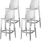 Tabouret de bar rectangulaire chic et résistant, en acrylique transparent moderne