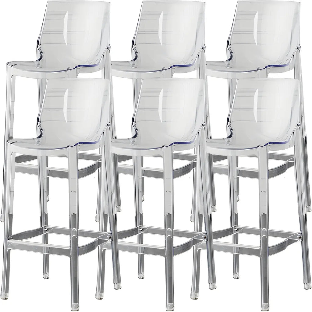 Tabouret de bar rectangulaire chic et résistant, en acrylique transparent moderne