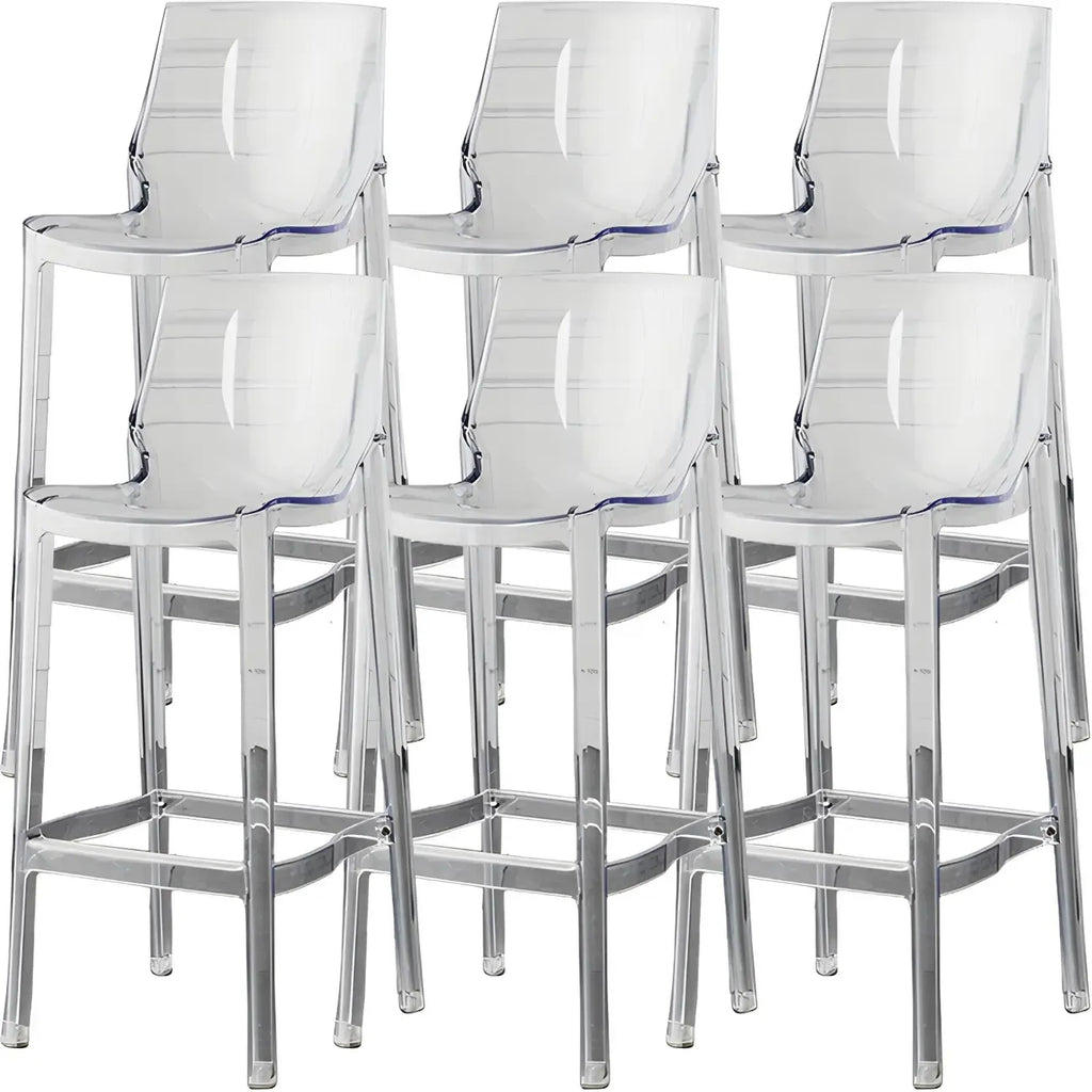 Tabouret de bar rectangulaire chic et résistant, en acrylique transparent moderne