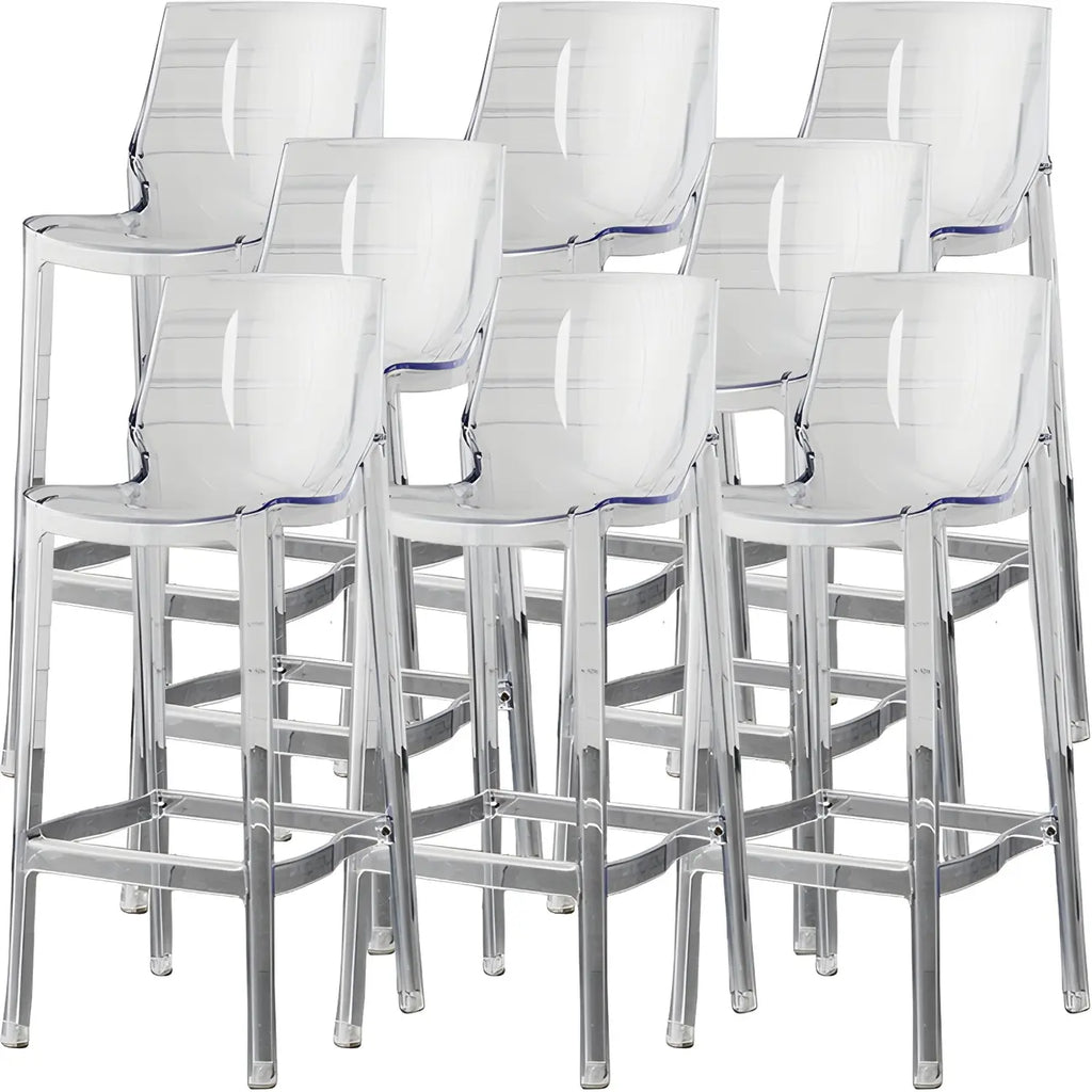 Tabouret de bar rectangulaire chic et résistant, en acrylique transparent moderne