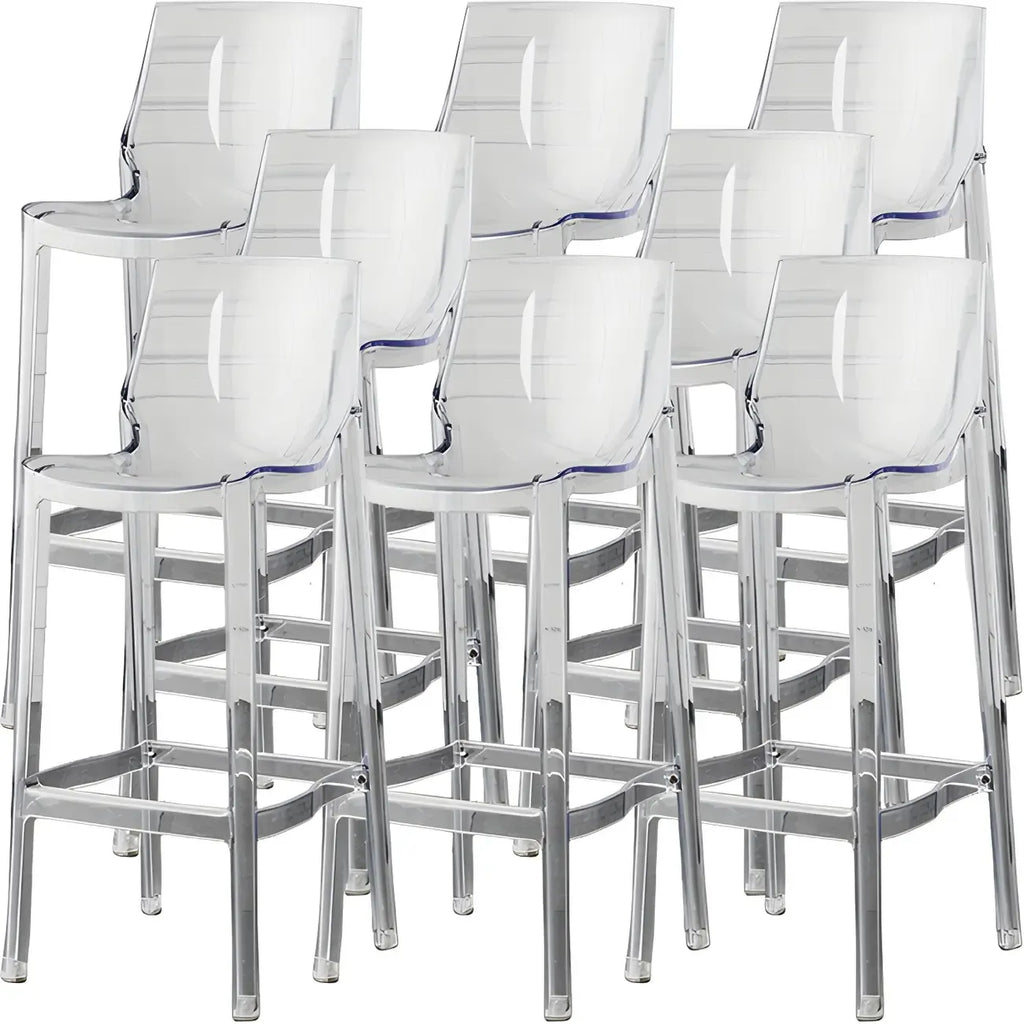 Tabouret de bar rectangulaire chic et résistant, en acrylique transparent moderne