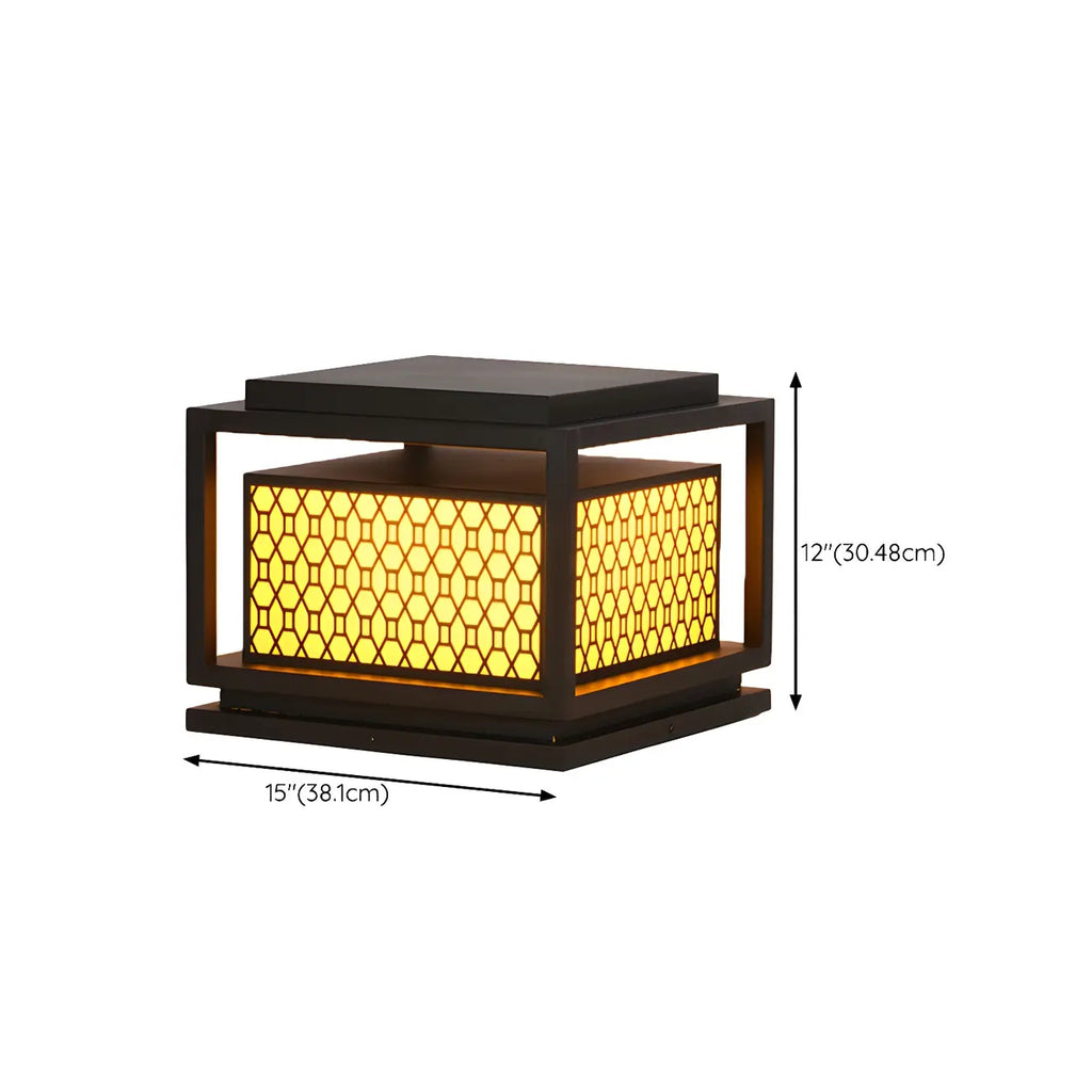 Lampadaires solaires extérieurs en métal à grille lumineuse tricolore
