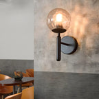Applique murale moderne à globe en verre à 1 lumière pour salle de bain
