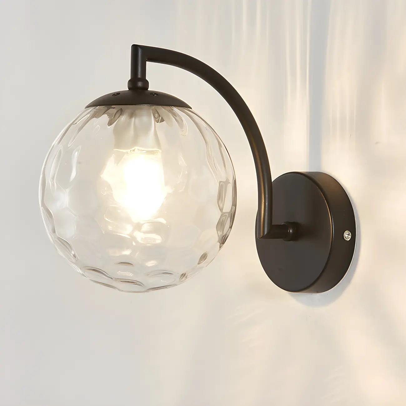 Applique murale Mini Moderne Globe en Verre et Métal Arc