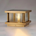 Lampe de poteau carrée moderne en métal et verre avec fil électrique
