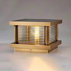 Lampe de poteau carrée moderne en métal et verre avec fil électrique