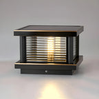 Lampe de poteau carrée moderne en métal et verre avec fil électrique