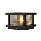 Lampe de poteau carrée moderne en métal et verre avec fil électrique