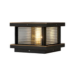 Lampe de poteau carrée moderne en métal et verre avec fil électrique