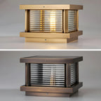 Lampe de poteau carrée moderne en métal et verre avec fil électrique