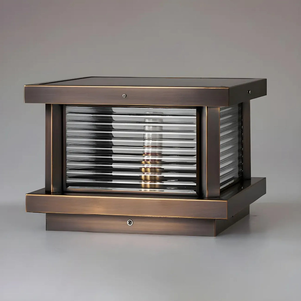 Lampe de poteau carrée moderne en métal et verre avec fil électrique