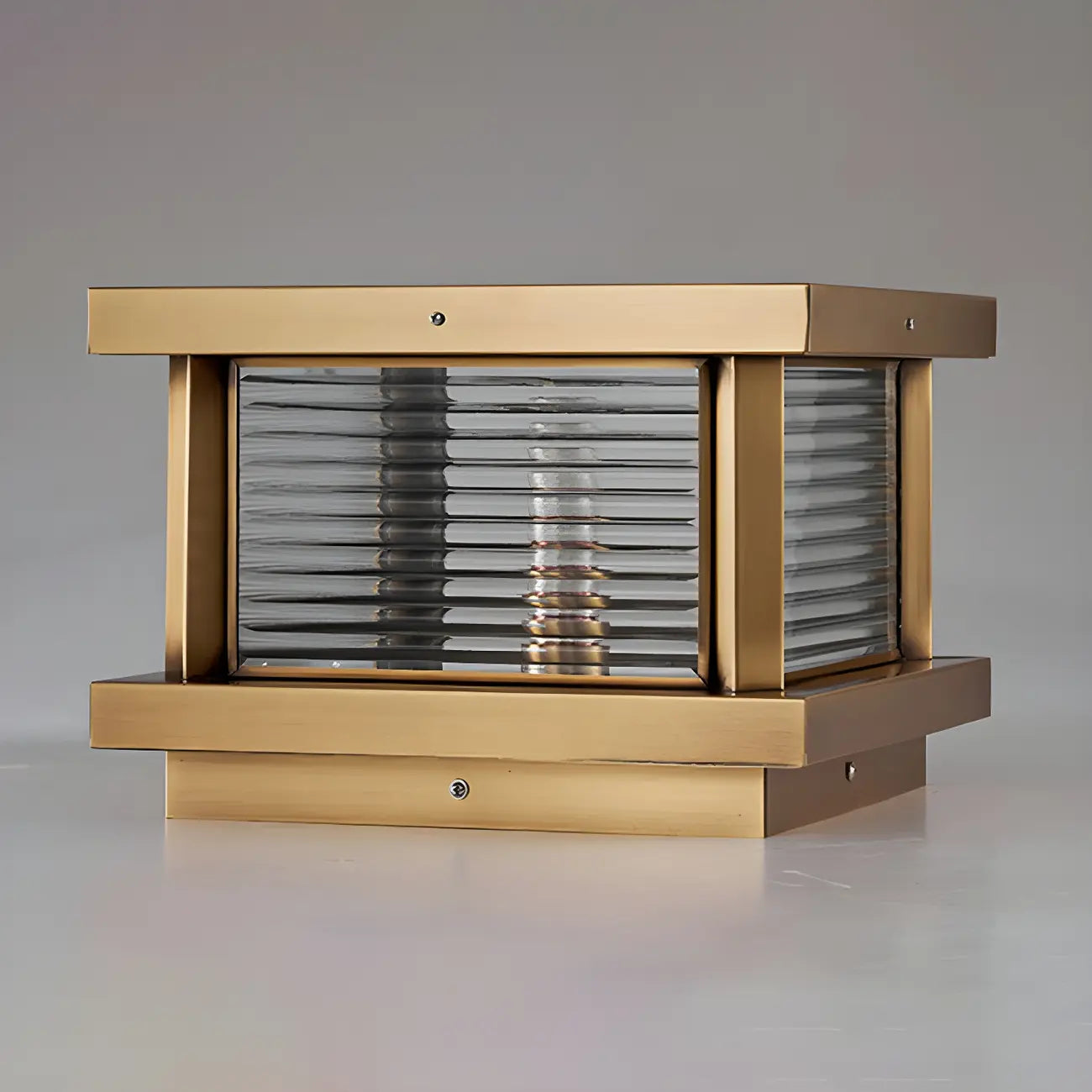 Lampe de poteau carrée moderne en métal et verre avec fil électrique