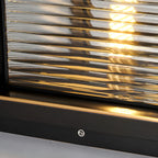 Lampe de poteau carrée moderne en métal et verre avec fil électrique