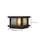 Lampe de poteau carrée moderne en métal et verre avec fil électrique