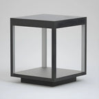 Lampe d'ambiance pour poteau en métal noir à cube ouvert
