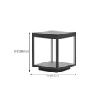 Lampe d'ambiance pour poteau en métal noir à cube ouvert