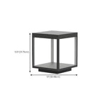 Lampe d'ambiance pour poteau en métal noir à cube ouvert