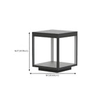 Lampe d'ambiance pour poteau en métal noir à cube ouvert