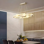 Suspension ovale dorée moderne et artistique pour cuisine