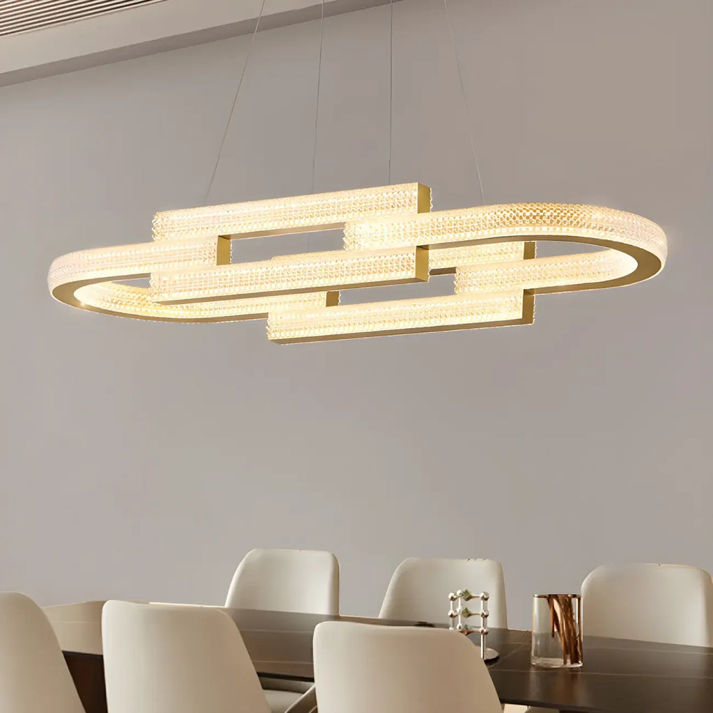 Suspension ovale dorée moderne et artistique pour cuisine