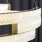 Suspension ovale dorée moderne et artistique pour cuisine