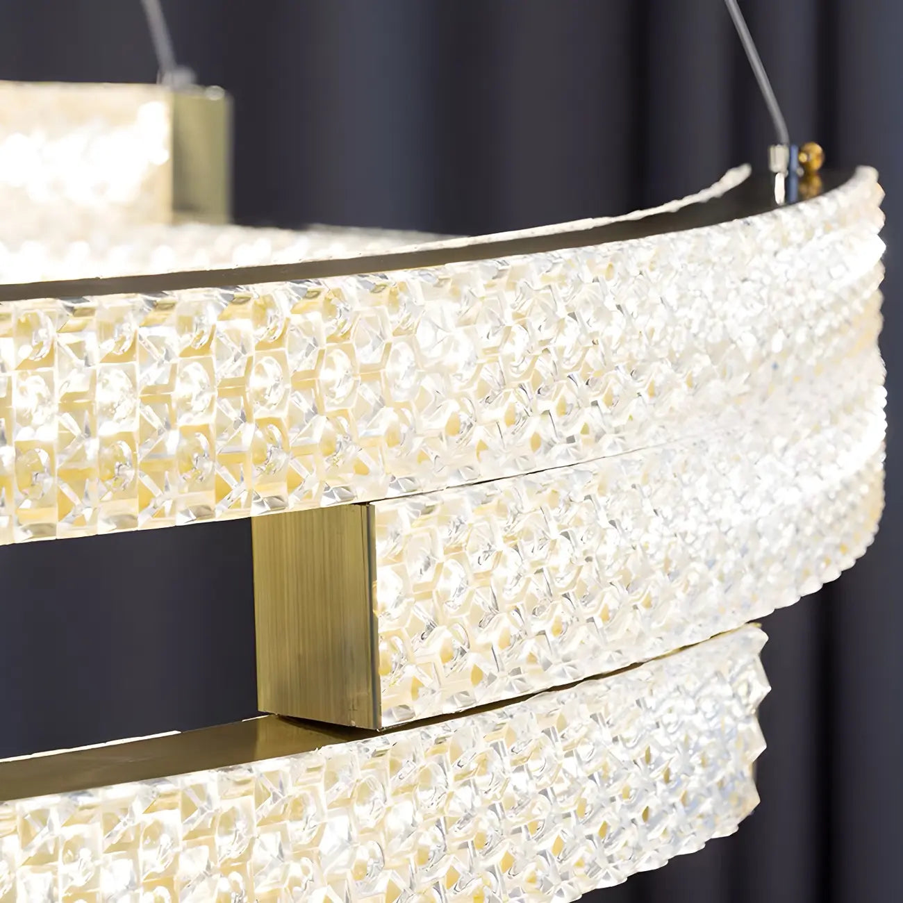 Suspension ovale dorée moderne et artistique pour cuisine