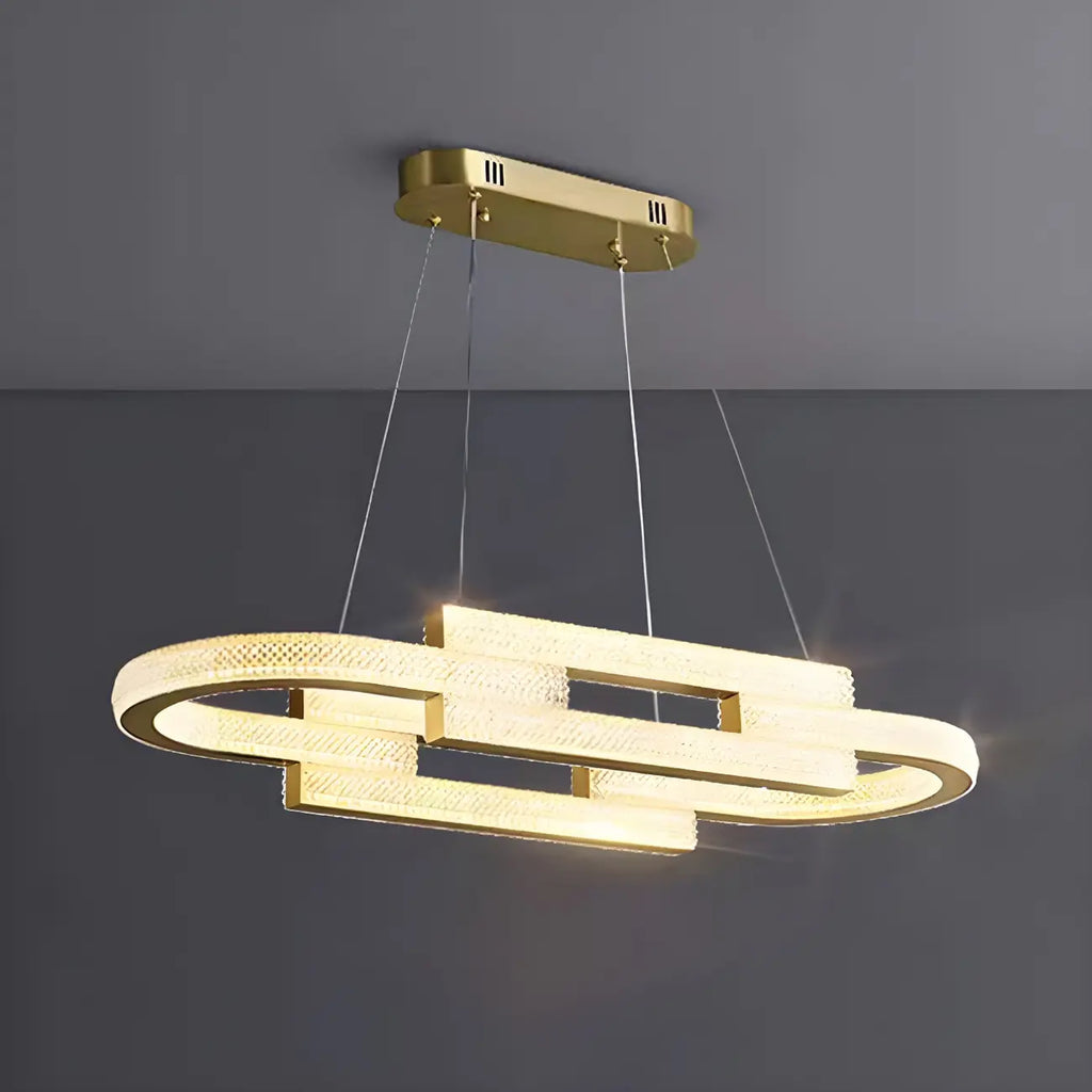 Suspension ovale dorée moderne et artistique pour cuisine