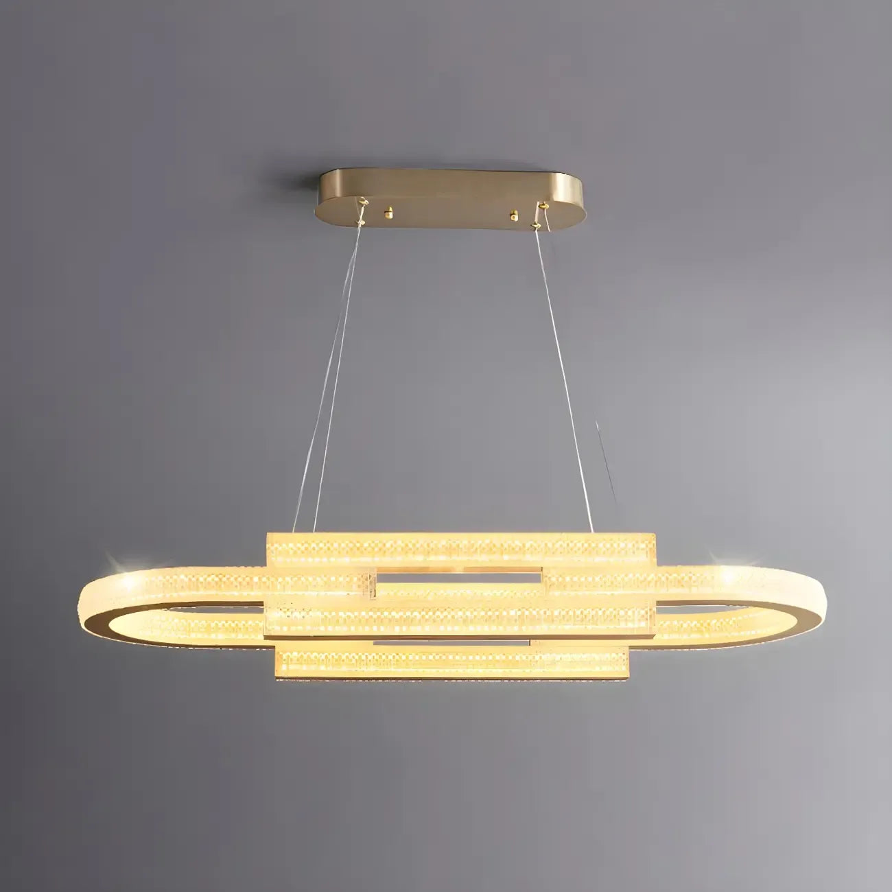 Suspension ovale dorée moderne et artistique pour cuisine