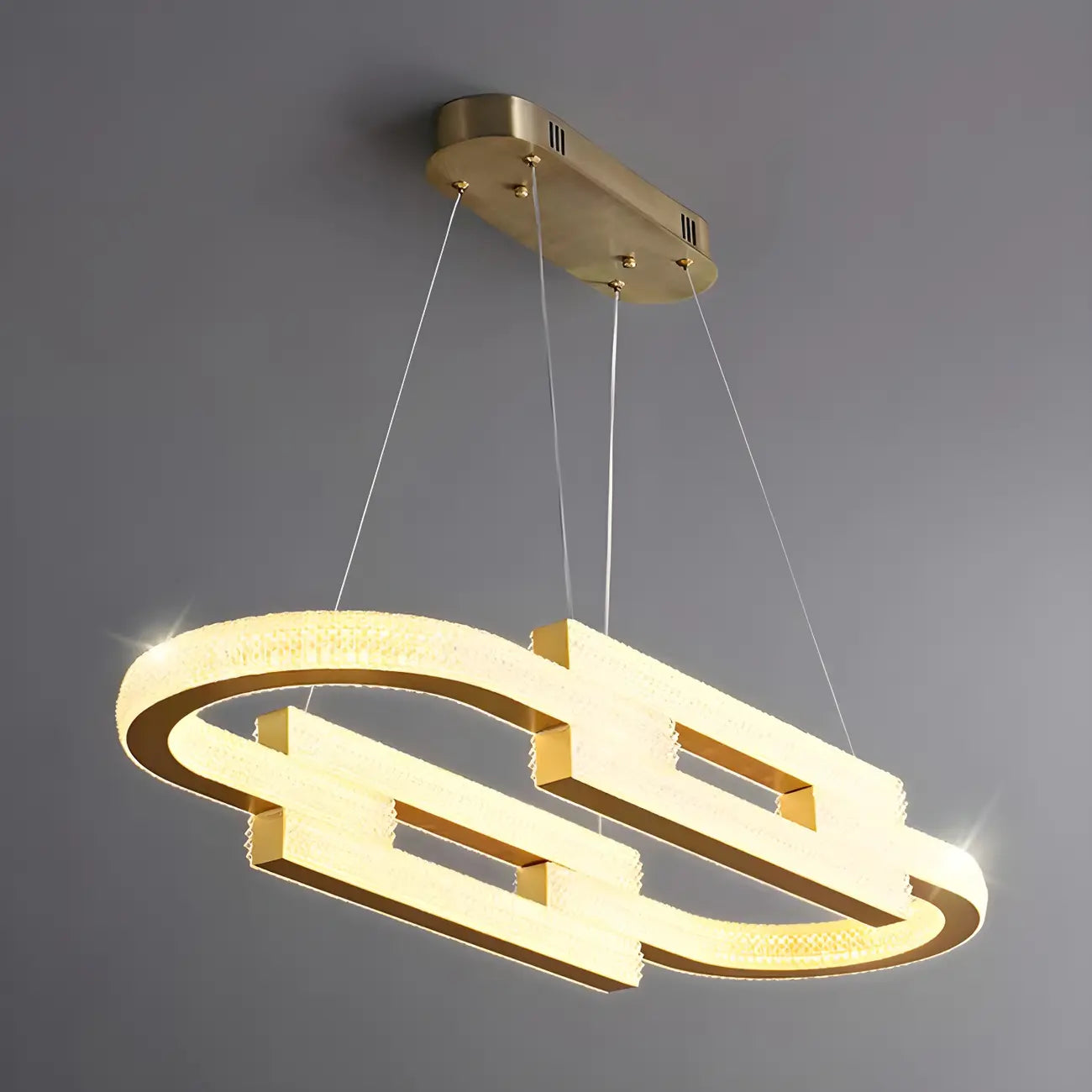 Suspension ovale dorée moderne et artistique pour cuisine