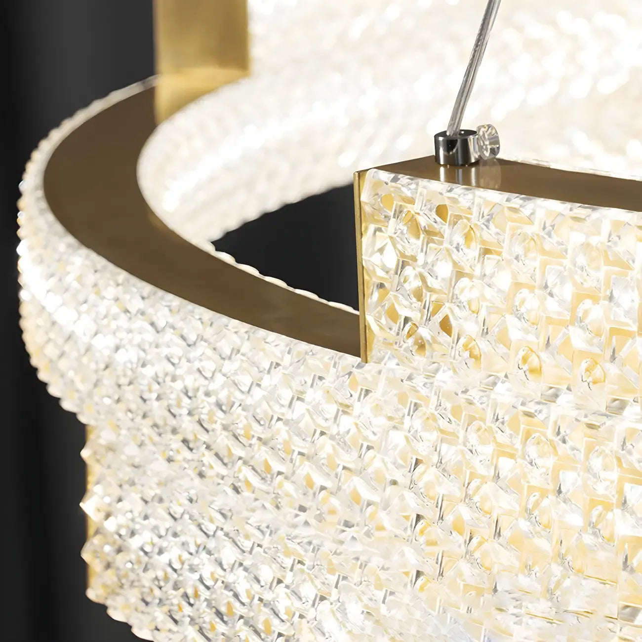 Suspension ovale dorée moderne et artistique pour cuisine