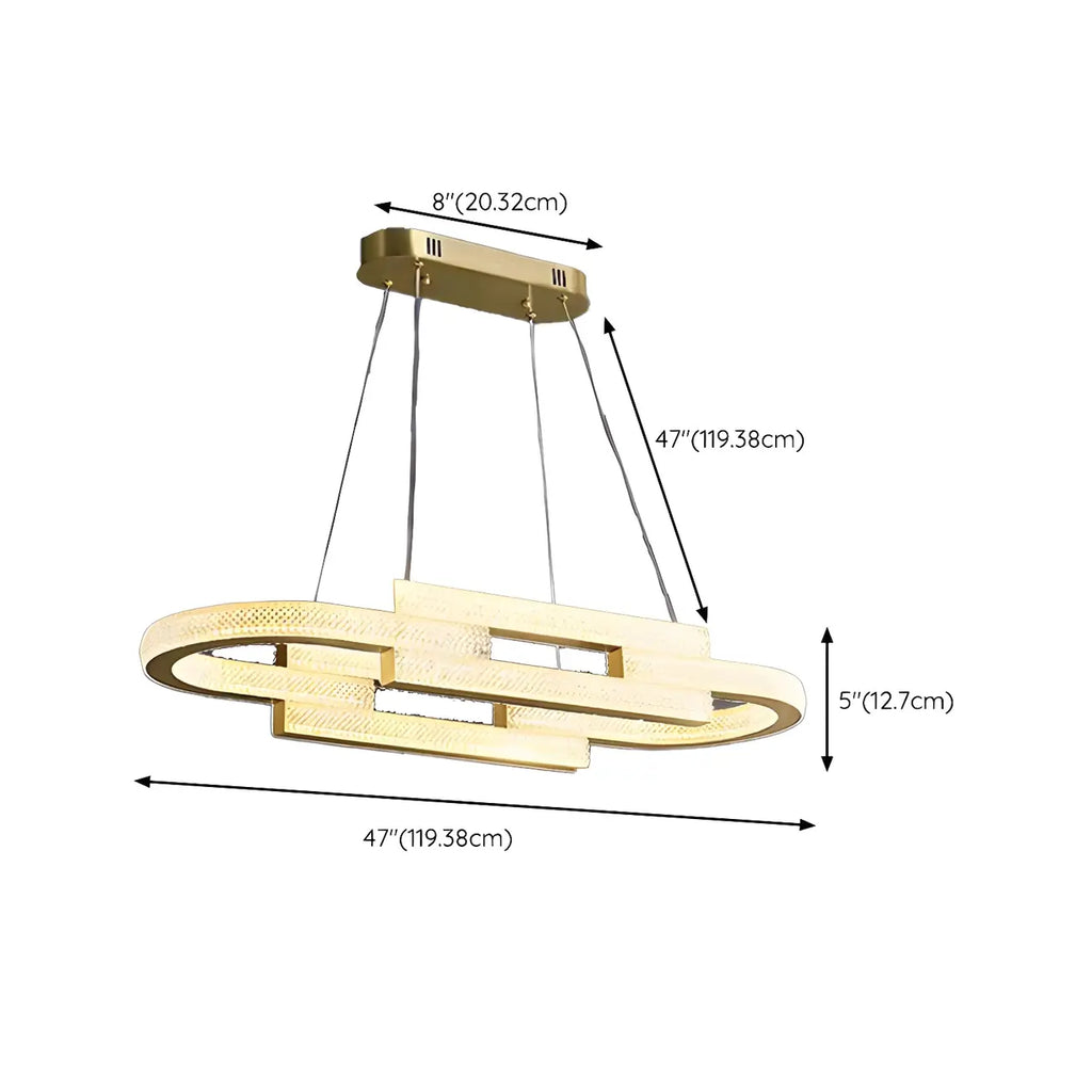 Suspension ovale dorée moderne et artistique pour cuisine